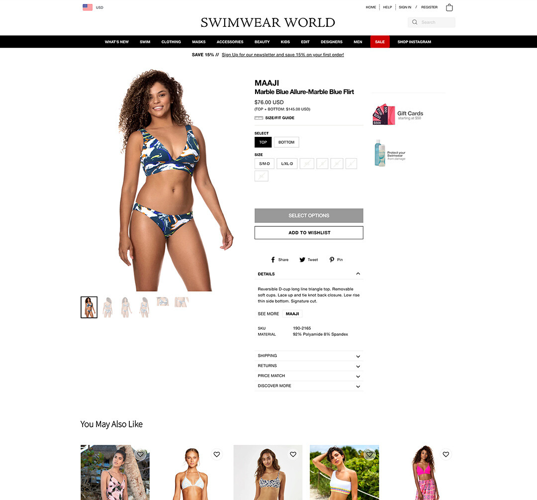 Swimwear World Produkt-sida